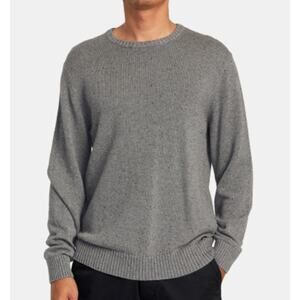 RVCA Men's Neps Crewneck Sweater gray knit ribbed small regular fit like new